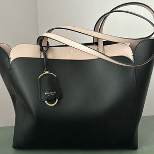 NWT Kate Spade medium double pocket Magnolia street tote.  Black/dolce